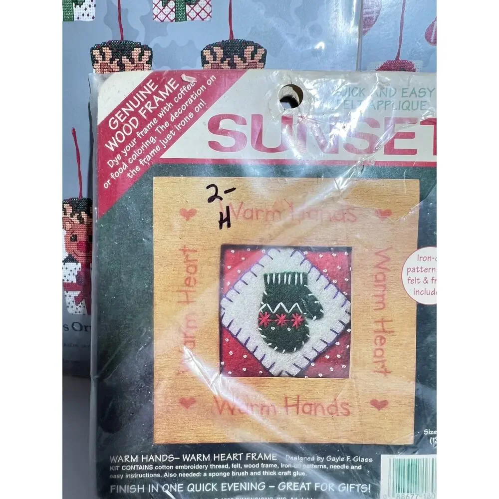 Lot of 5 VTG Holiday Cross Stitch Ornament Kits Needlepoint Christmas Stocking